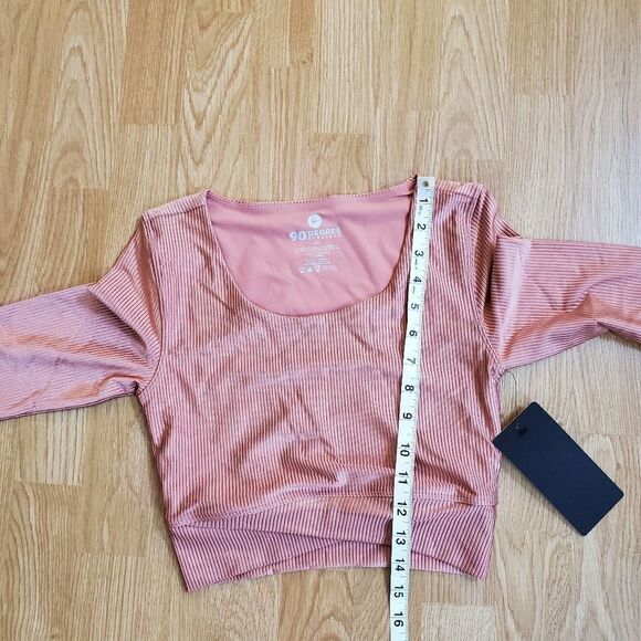 90 Degree by Reflex: Rib Twist Cropped Long Sleeve Workout Top - size XS - Picture 10 of 12